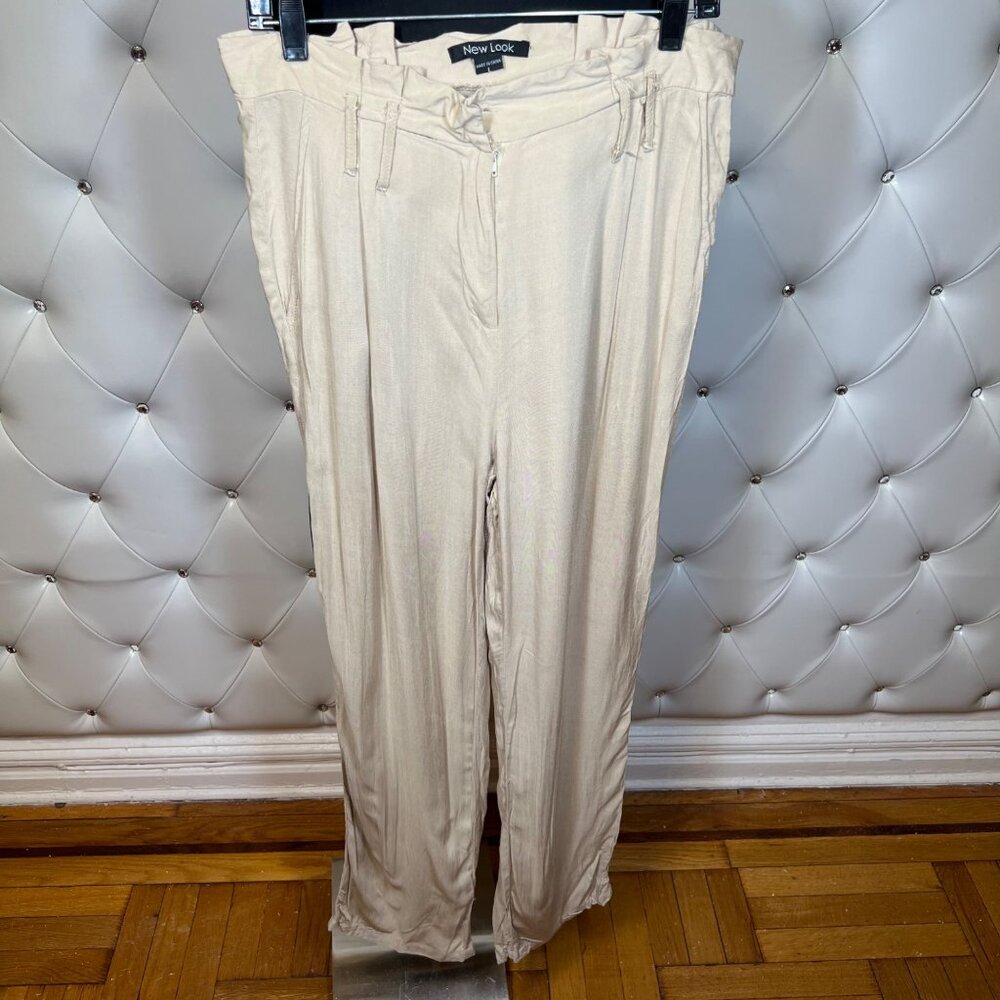 New Look Beige Wide-Leg Pants Size L